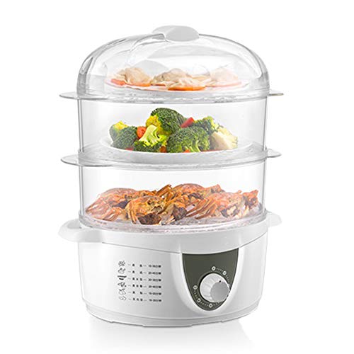 AWYGHJ Vaporizador de Alimentos para Verduras, cestas apilables de 3 Niveles, Capacidad de 4 Cuartos, 650 W, Tiempo de Calentamiento rápido, Apagado automático, para Verduras, mariscos, Pollo, Huevo