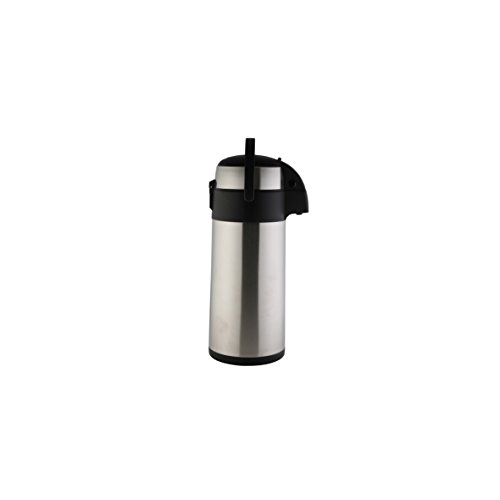 axentia Airpot en Plata, Pump Tetera de Acero Inoxidable, Jarra térmica con Doble Pared, – Termo con Bomba y Cuerpo irrompible, Pump de Jarra de café con asa, Volumen: Aprox. 5 L