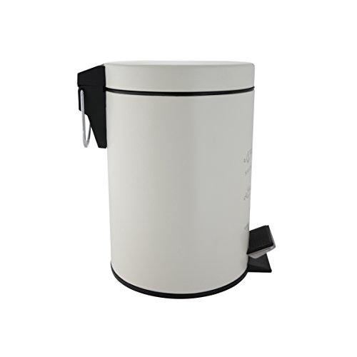 axentia Paris - Cubo de Basura metálico para baño, Capacidad de 3 l, Aprox. 17 x 24,5 cm, Color Blanco Antiguo