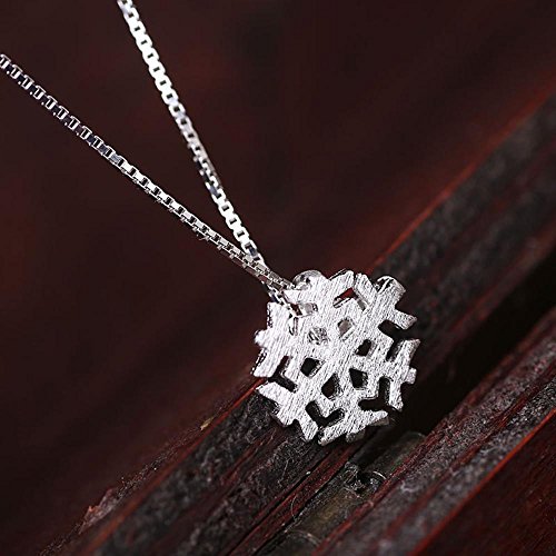 Axiba Cadena de Plata Manga Collar Dibujo Copo de Nieve Pura Plata de Ley 925 joyería de Plata El Regalo más Hermoso