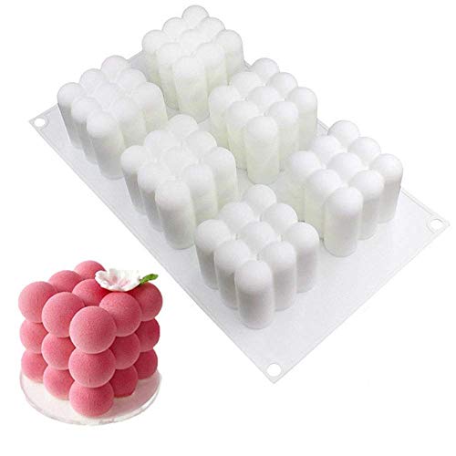 AYHa El moho 2pcs 3D burbujas Cielo Nube de silicona torta de color blanco, molde de la hornada, Mousse de gasa de pastelería pasteles, pan, galletas, dulces, helado, jalea