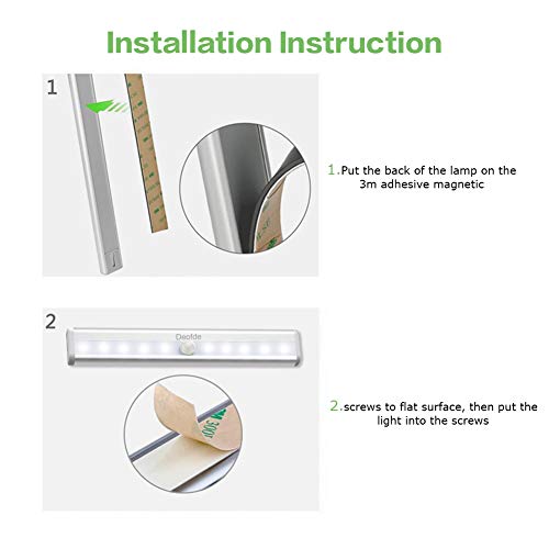 AYUTOY Luces LED Armario con Sensor Movimiento, Lamparas Led a Pilas, Luz Nocturna con Barras Led, Iluminacion Luz sin cables Portatil para Habitacion, Pasillo, Escalera, Cocina