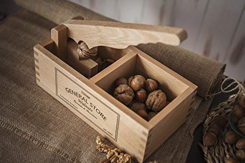 B-ARS Cascanueces Frutos Secos Cascanueces de Madera Rompe Nueces Abre Nueces Recipiente Cocina