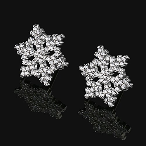 B. CATCHER Pendientes de plata 925, para mujer, copos de nieve, «La reina de hielo», el mejor set de regalo para chicas/mujeres/novias/amigas/hijas