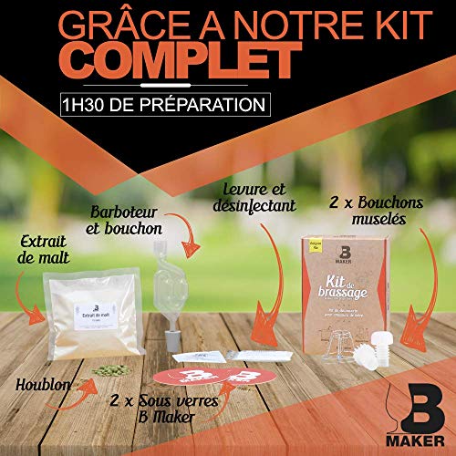 B Maker Kit Cerveza Descubrimiento Kit Conexiones Cerveza Artesanal congeladores y savoureuse para Principiantes offrez o réalisez Votre propre Cerveza (se Simplicidad a la casa Belgian Ale 1,5 litro