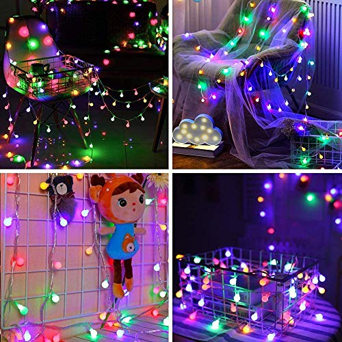 B-right Cadena de Luces, 100 LEDs 13m Tiras Bombilla Bola Redonda Decorativa Luminoso Para Hogar Interior Y Exterior para Navidad Fiesta Casa Jardín Boda Compleaño