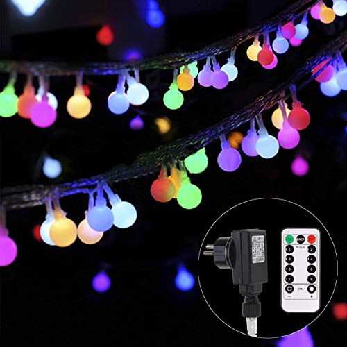 B-right Cadena de Luces, 100 LEDs 13m Tiras Bombilla Bola Redonda Decorativa Luminoso Para Hogar Interior Y Exterior para Navidad Fiesta Casa Jardín Boda Compleaño