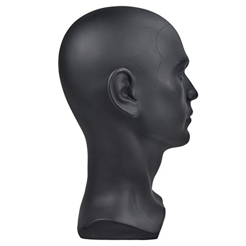 Ba Sha - Cabeza de maniquí masculino profesional para exposición, auriculares, consola de juegos, sombreros, pelucas