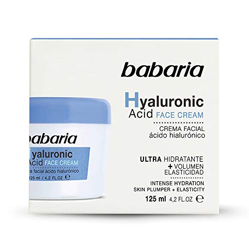 Babaria Hyaluronic Acid Crema Facial Ultrahidratante, 125 ml, Pack de 1