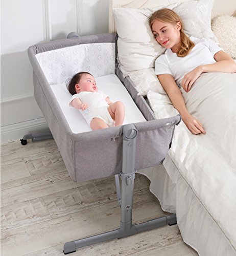 Babify Ibaby 2020 - Minicuna Colecho Regulable, Multialturas, Reclinable, Colchón Incluido, color Gris