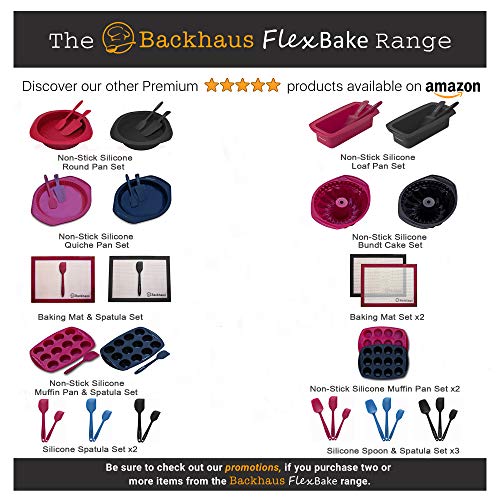 Backhaus FlexBake Tapete De Silicón Antiadherente para Reposteria con Espátula, Lámina de Horno 100% Libres de BPA, Ecológico y Reutilizable | 5 años de Garantia | 30x40cm | Rojo