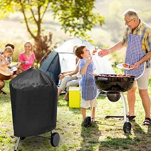 BACKTURE Funda Barbacoa, 420D Oxford Funda Protectora para Barbacoa BBQ Funda Anti-Viento/UV/Impermeabilidad Cubierta para Barbacoa para Weber, Brinkmann, Char Broil(77X90X77cm)