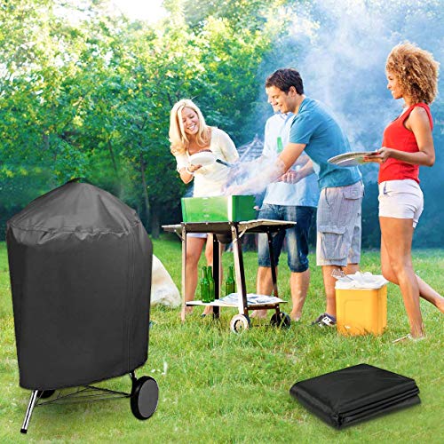 BACKTURE Funda Barbacoa, 420D Oxford Funda Protectora para Barbacoa BBQ Funda Anti-Viento/UV/Impermeabilidad Cubierta para Barbacoa para Weber, Brinkmann, Char Broil(77X90X77cm)