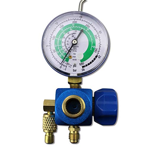 BACOENG Equipo del indicador de la manguera de medición de la recarga del refrigerante del aire acondicionado con manometros y gancho para R410a R22 R407c R134A