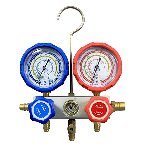 BACOENG Manifold Gauge Kit Manómetro AC Colector de Medición R134A R410A R407C R22 Refrigerantes