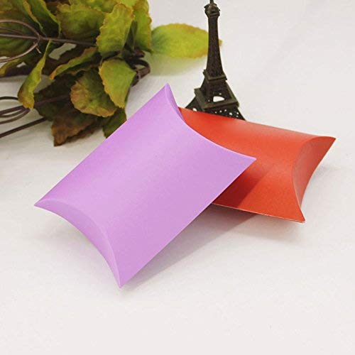 Baifeng 100pcs Almohada Estilo Boda Regalos Candy Papel Cajas Regalo Fiesta Caja Azúcar Cajas - Azul Oscuro