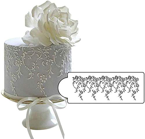 Baifeng 5Pcs/Set Fondant Cake Side Border Spraying Decoration Stencil,Baking Cake Lace Decoration Mould,Chocolate Cake Sugar