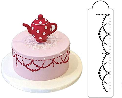 Baifeng 5Pcs/Set Fondant Cake Side Border Spraying Decoration Stencil,Baking Cake Lace Decoration Mould,Chocolate Cake Sugar