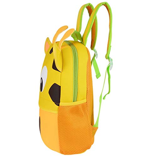 BAIGIO Mochila Infantil Kindergarten,Pequeñas Mochilas Bolsas Escolares de Dibujos Animados Animales para Niñas Primaria Linda Bolso Bebe Guarderia Preescolar para 2-7 Años (Jirafa, 21 * 8 * 26cm)