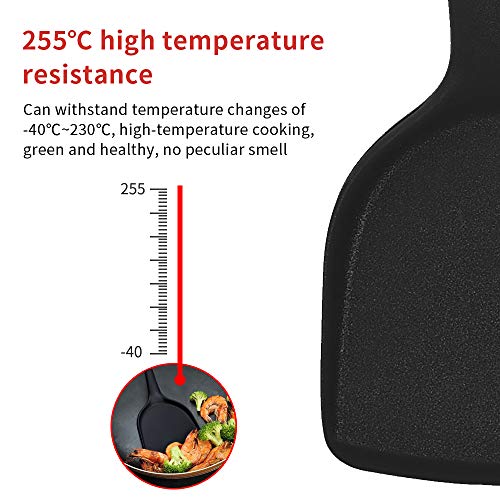 BaiYi 10 uds Utensilios de Cocina de Silicona,Utensilios de Cocina de Silicona Resistentes al Calor,Herramientas antiadherentes para Hornear en la Cocina 10 Juegos + 10 S Ganchos - （Negro）