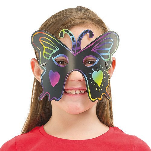 Baker Ross Caretas Máscaras de Carnaval en 5 Diseños Variados con Utensilio para Rascar y Diseñar. Manualidades Perfectas para Fiestas de Disfraces Infantiles (Pack de 10)