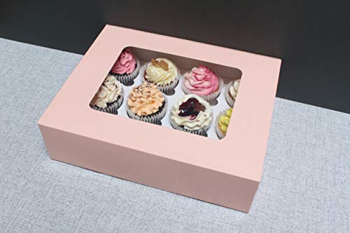 Bakewell's Cake Boxes - Cajas para magdalenas (10 unidades), color rosa