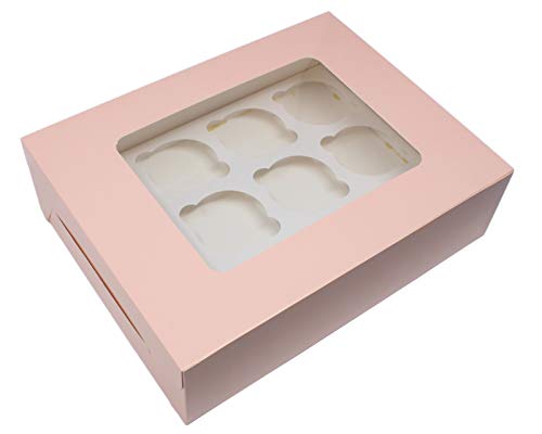 Bakewell's Cake Boxes - Cajas para magdalenas (10 unidades), color rosa