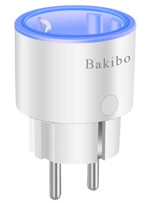 bakibo Enchufe Inteligente Wifi Compatible con Alexa Echo,Google Home, Inalámbrico Smart Mini Zócalo con Luz Nocturna, Control Remoto, Establecer Horario,Programa, Monitor Energía - 1 Pcs