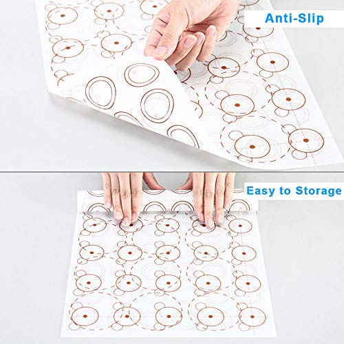 Baking Mat - Tapete de Silicona para Hornear - Estera Hornear para Macarons, Pasteleria, Galletas, Fondant - Antiadherente - Fácil de Limpiar - Sin BPA - Reutilizable - Apto Lavavajillas - 2 Piezas