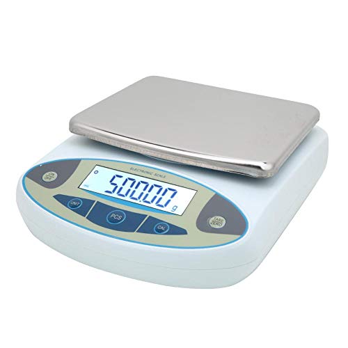 Balanza electrónica de laboratorio de alta precisión, 2 kg 0.01g Balanza electrónica analítica de laboratorio de alta precisión digital con 2 pesas(EU Plug)