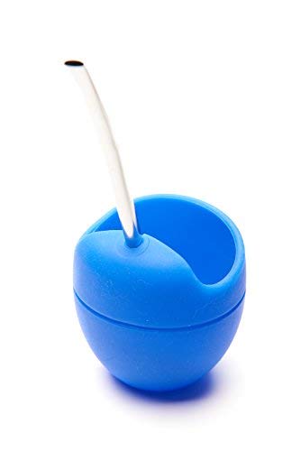 BALIBETOV Set de Mate de Silicona - Alternativa Moderna para Mate de Calabaza con Bombilla (Sorbete) para Yerba Mate - Facil de Limpiar, irrompible, BPA Free (Azul)