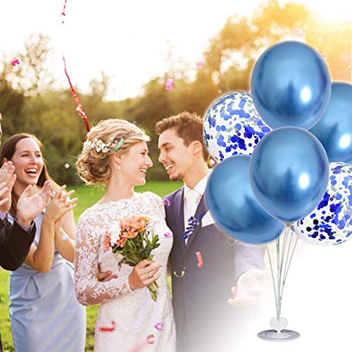 Balloon - Soporte de mesa transparente,Globos Claros Soporte Holder con 16 Globos,para globos de fiesta de cumpleaños y decoración de boda (azul)