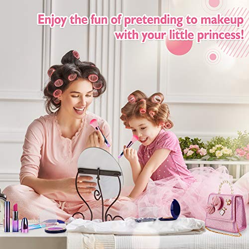 balnore 27 Pcs Maquillaje Niñas, Juguetes de Kit de Maquillaje, Niñas Regalo de Princesas para Niñas Juguete para Los Niños en Fiesta