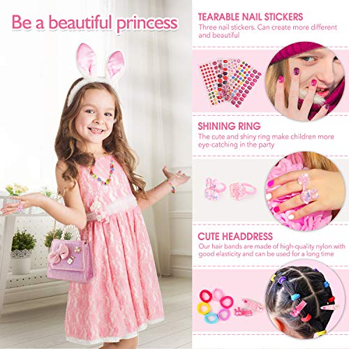 balnore 27 Pcs Maquillaje Niñas, Juguetes de Kit de Maquillaje, Niñas Regalo de Princesas para Niñas Juguete para Los Niños en Fiesta