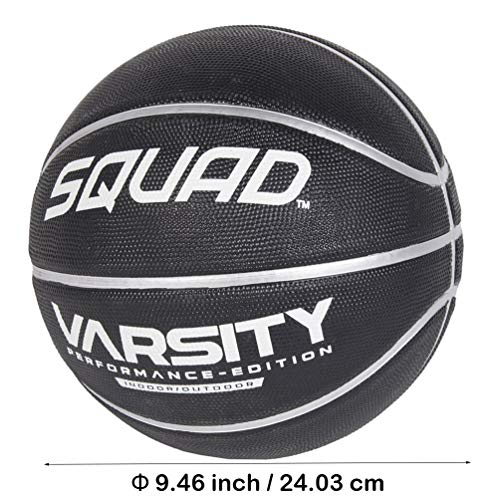 Baloncesto Deportes Rubber Oficial Tamaño Balón Pelota de Baloncesto Regalos para Adulto Juventud Uso para Interior o Exterior Juego Negro Talla 7