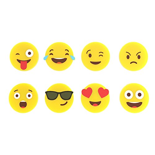 Balvi - Emoji Set de Marca Copas de Silicona. Set formado por 8 Piezas con emoticonos Diferentes para distinguir Las Copas o Vasos.