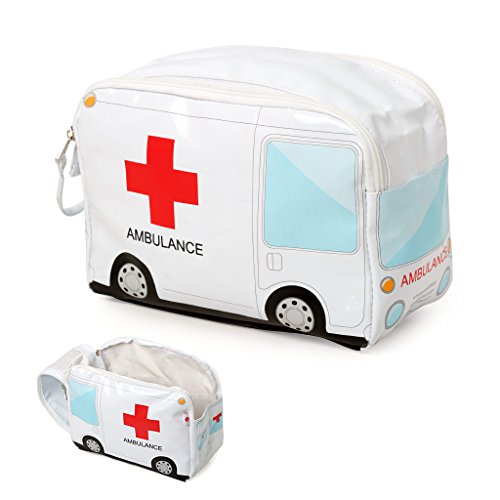 Balvi Estuche medicamentos Ambulance Color blanco Neceser de medicamentos para poder incluir botiquin de primeros auxilios Maletin portátil en forma de ambulancia para llevar medicinas Plástico PVC 17x24x12 cm