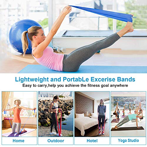 Bandas Elasticas Fitness 3 Piezas Resistencia Bandas de Ejercicios para Yoga, Pilates, Crossfit, Estiramientos, Fisioterapia, Entrenamiento de fuerza, Mujer y Hombre