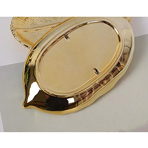 Bandeja de almacenamiento 2pcs pequeña bandeja de joyas de la hoja decorativa Pantalla bandeja de cerámica de tabla del escritorio del maquillaje organizador Bañera de hidromasaje collar del anillo fo