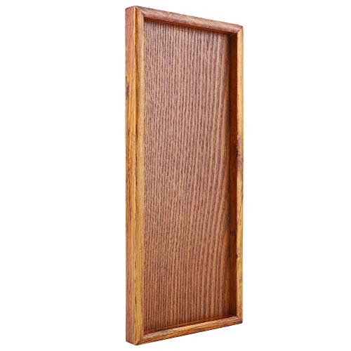 Bandeja de Madera, Madera Maciza Vajilla Rectangular Bandeja de Servicio Plato de Fruta Plato de té Bocadillos Plato de Almacenamiento de Comida Plato de Mesa de Restaurante para el hogar (35 * 15cm)