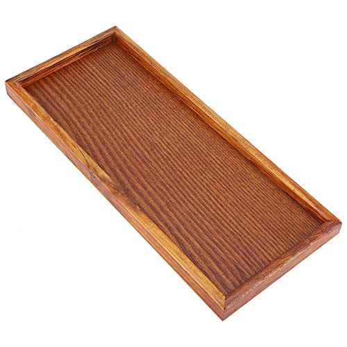 Bandeja de Madera, Madera Maciza Vajilla Rectangular Bandeja de Servicio Plato de Fruta Plato de té Bocadillos Plato de Almacenamiento de Comida Plato de Mesa de Restaurante para el hogar (35 * 15cm)