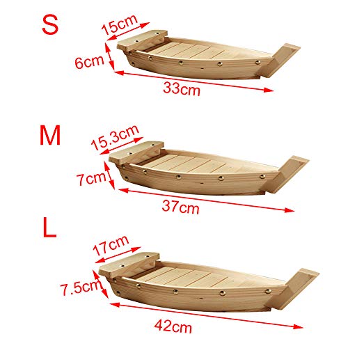 Bandeja para servir sushi, platos de madera para barco de sushi, platos de madera para servir, vajilla, restaurante, bar, bandeja de sushi, barco, platos de cocina japonesa hecha a mano