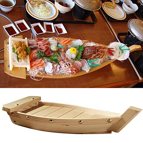 Bandeja para servir sushi, platos de madera para barco de sushi, platos de madera para servir, vajilla, restaurante, bar, bandeja de sushi, barco, platos de cocina japonesa hecha a mano