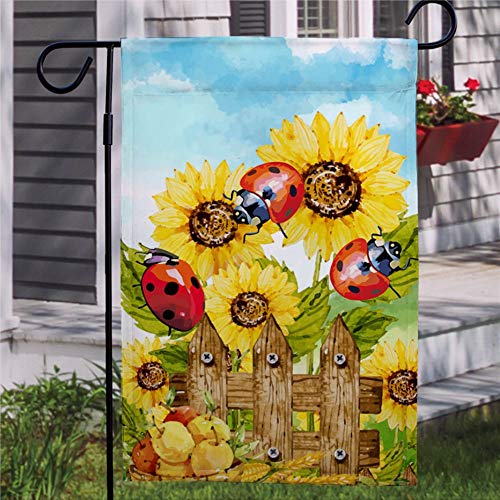 Bandera vertical de doble cara de girasol, bandera de jardín de abuelas, bandera de girasol, para el día de la madre, decoración al aire libre, bandera de temporada para patio, césped, 30 x 45 cm