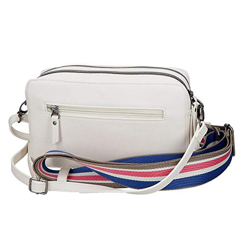 Bandolera Pepe Jeans Eva Dos Compartimentos Blanco, Media