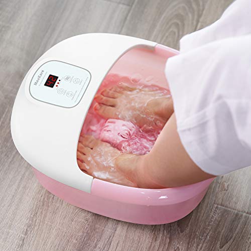 Bañera Para Pies, Hidromasaje de Pies con Masaje de Burbujas y por Vibración, Calentar el Agua Relajación Nerve Decompression Foot Rosa