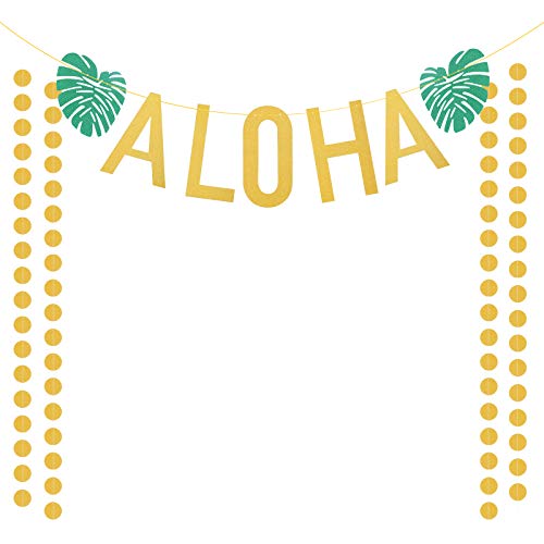 Banner fiesta aloha ZERHOK Banner aloha Luau Bandera fiesta aloha decoración aloha para fiesta de aloha tropical y hawaina en playa piscina y BBQ