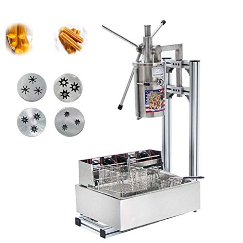 BAOSHISHAN Máquina para Hacer Churros Españoles 5L Comercial Profesional Churros Maker Herramienta de Churros con Cortador con 12L Freidora Eléctrica 220V-240V CE