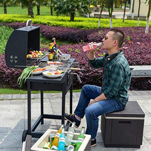 Barbacoa Barbacoa Exterior Inicio Patio Apartment Hotel carbón de leña Grande a la Parrilla de Barbacoa Shelf Salvaje Barbacoa Inicio Barbacoas de Exterior (Color : Black, Size : 83 * 51cm*56cm)