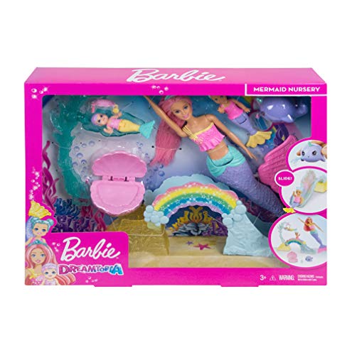 Barbie Dreamtopia Muñeca Sirena con bebés y accesorios (Mattel FXT25)